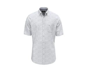 Kurzarmhemd FYNCH-HATTON, Herren, Gr. 4XL, N-Gr, new breeze, Web, Obermaterial: 100% Baumwolle, bedruckt, regular fit normal, ohne Ausschnitt, gerader Abschluss, Hemden, mit Logo Stickerei (16788557-4