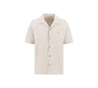 Kurzarmhemd FYNCH-HATTON, Herren, Gr. M, N-Gr, beige (cement), Web, Obermaterial: 100% Baumwolle, unifarben, regular fit normal, gerader Abschluss, Hemden, Kurzarm, aus Baumwolle, Regular Fit, mit Log