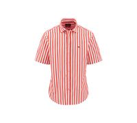 Kurzarmhemd FYNCH-HATTON, Herren, Gr. S, N-Gr, rot (tomato), Web, Obermaterial: 100% Baumwolle, gestreift, regular fit normal, ohne Ausschnitt, gerader Abschluss, Hemden, Kurzarm, aus Baumwolle, gestr