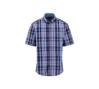 Kurzarmhemd FYNCH-HATTON, Herren, Gr. XXL, N-Gr, blau (navy), Web, Obermaterial: 100% Baumwolle, kariert, normal hüftbedeckend, Rundhals, Hemden (25777820-XXL) navy