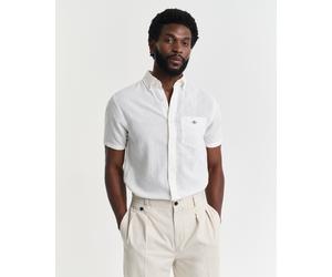 Kurzarmhemd GANT "REG COTTON LINEN SS SHIRT", Herren, Gr. 4XL, N-Gr, weiß, Web, Obermaterial: 55% Leinen, 45% Baumwolle, regular fit, Hemden (19889700-4XL) weiß