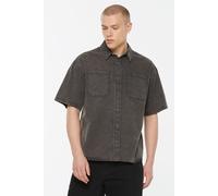 Kurzarmhemd HARLEM SOUL, Herren, Gr. XXL, Normalgrößen, grau (asphalt), Twill, Material: 100% Baumwolle, unifarben, relaxed fit normal, gerader Abschluss, Hemden, mit Brusttaschen (87035404-XXL) aspha