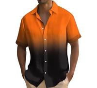 Kurzarmhemd Herren Business Hemd Sommerhemd Gradient Button Down Hemden Freizeithemd Lässige Lose Fit Beach Shirts Mit Kapuze