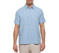 Kurzarmhemd INDICODE "INTrope SS", Herren, Gr. XXL, N-Gr, blau (sky way), Web, Obermaterial: 55% Leinen, 45% Baumwolle, unifarben, regular fit, Hemden (23197615-XXL) sky way