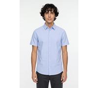Kurzarmhemd JACK & JONES "JJCHAD OXFORD STRIPE SHIRT SS", Herren, Gr. M, N-Gr, cashmere blau, Web, Obermaterial: 100% Baumwolle, gestreift, regular fit, Hemden (28777662-M) cashmere blau