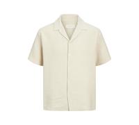 Kurzarmhemd JACK & JONES "JORMONTAUK CROCHET SHIRT SS SA26", Herren, Gr. XL, N-Gr, antique weiß, Web, Obermaterial: 60% Polyester, 40% Baumwolle, gemustert, relaxed fit normal, Hemden (74949264-XL) an