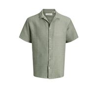 Kurzarmhemd JACK & JONES "JORMONTAUK CROCHET SHIRT SS SA26", Herren, Gr. XL, N-Gr, seagrass, Web, Obermaterial: 60% Polyester, 40% Baumwolle, gemustert, relaxed fit normal, Hemden (50654414-XL) seagra