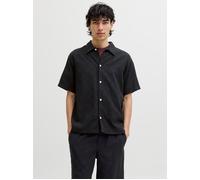 Jack & Jones Montauk Wavy Texture Kurzarmhemd M Black
