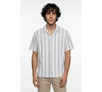 Kurzarmhemd JACK & JONES "JORNANTUCKET DOUBLE CLOTH SHIRT SS EA26", Herren, Gr. M, N-Gr, sky captain stripes:stripes, Web, Obermaterial: 100% Baumwolle, gestreift, relaxed fit normal, Hemden (94102339