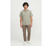 Kurzarmhemd JACK & JONES "JORRIVIERA TEXTURE SHIRT SS", Herren, Gr. XL, N-Gr, grün (seagrass), Web, Obermaterial: 100% Baumwolle, unifarben, regular fit normal, ohne Ausschnitt, gerader Abschluss, Hem