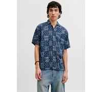 Jack & Jones Herrenhemd Mann Jprblulyon Druck Dobby S/s Sn Blau M