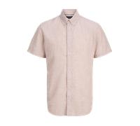 Kurzarmhemd JACK & JONES "JPRBLUSUMMER LIN. BL. SHIELD SS SHIRT SN", Herren, Gr. XL, N-Gr, misty rose fit:regular fit, Web, Obermaterial: 70% Baumwolle, 30% Leinen, unifarben, regular fit normal, gera