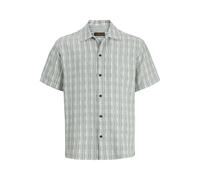 Kurzarmhemd JACK & JONES "JPRBLUTIAGO STRUCTURE SS RESORT SHIRT SN", Herren, Gr. S, N-Gr, laurel wreath, Web, Obermaterial: 100% Baumwolle, kariert, relaxed fit normal, ohne Ausschnitt, gerader Abschl
