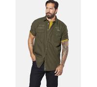 Kurzarmhemd JAN VANDERSTORM "Kurzarmhemd ALPRI", Herren, Gr. XL, weit, grün (oliv), Obermaterial: 100% Baumwolle CO., Hemden (79414505-XL) oliv