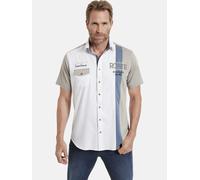Kurzarmhemd JAN VANDERSTORM "Kurzarmhemd BODVAR", Herren, Gr. 4XL, weit, beige (weiß), Obermaterial: 60% Polyester COOLMAX(R) PES(Coolmax). 37% Baumwolle CO. 3% Elasthan EL., Hemden (56860045-4XL) wei