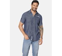 Jan Vanderstorm Kurzarmhemd Herren Comfort Fit Baumwolle blau, L