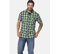 Kurzarmhemd JAN VANDERSTORM "Kurzarmhemd HILSING", Herren, Gr. 4XL, weit, grün (grün kariert), Obermaterial: 100% Baumwolle CO., Hemden (35542169-4XL) grün kariert