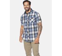 Kurzarmhemd JAN VANDERSTORM "Kurzarmhemd INGOLOF", Herren, Gr. XL, weit, blau (blau kariert), Obermaterial: 100% Baumwolle CO., Hemden (49208309-XL) blau kariert