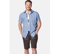 Kurzarmhemd JAN VANDERSTORM "Kurzarmhemd KJETTIL", Herren, Gr. 7XL, weit, blau, Obermaterial: 100% Baumwolle CO., Hemden Karohemd (93873301-7XL) blau