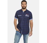 Kurzarmhemd JAN VANDERSTORM "Kurzarmhemd LEIKVARD", Herren, Gr. 3XL, weit, blau (dunkelblau kariert), Obermaterial: 100% Baumwolle CO., Hemden (26430724-XXXL) dunkelblau kariert