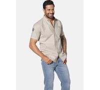 Kurzarmhemd JAN VANDERSTORM "Kurzarmhemd MILOS", Herren, Gr. 3XL, weit, braun (beige gestreift), Obermaterial: 100% Baumwolle CO., Hemden (48477619-XXXL) beige gestreift