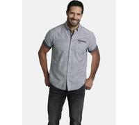 Kurzarmhemd JAN VANDERSTORM "Kurzarmhemd MILOS", Herren, Gr. 5XL, weit, schwarz (schwarz gestreift), Obermaterial: 100% Baumwolle CO., Hemden (59136120-5XL) schwarz gestreift