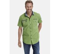 Kurzarmhemd JAN VANDERSTORM "Kurzarmhemd RUTGER", Herren, Gr. XXL, grün (hellgrün kariert), Obermaterial: 100% Baumwolle CO., kariert, comfort fit normal, Hemden (81139910-XXL) hellgrün kariert