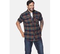 Kurzarmhemd JAN VANDERSTORM "Kurzarmhemd SNALLE", Herren, Gr. XL, weit, blau (dunkelblau kariert), Obermaterial: 100% Baumwolle CO., Hemden (18846962-XL) dunkelblau kariert