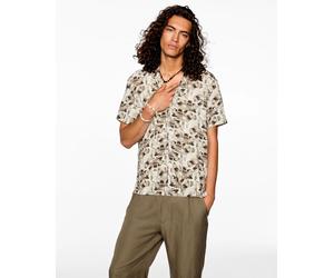 Kurzarmhemd JOOP JEANS "Hanes", Herren, Gr. L, N-Gr, schwarz braun, Web, Obermaterial: 100% Viskose, gemustert, regular fit hüftbedeckend, abgesteppte Kante, Hemden, mit Allover-Print, Reverskragen (3