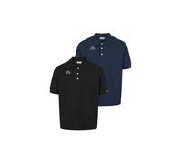 Kurzarmhemd KAPPA "Kappa Polo KMLogo Maltaxita 2-Pack", Herren, Gr. XXL, Normalgrößen, schwarz (blau marine, schwarz), Obermaterial: 100% Baumwolle, Hemden (42152608-XXL) blau marine, schwarz