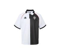 Kurzarmhemd KAPPA "Kappa Polo shirt KMAuthentic", Herren, Gr. XS, Normalgrößen, schwarz-weiß (weiß, rot md coral, schwarz), Obermaterial: 100% Polyester, Hemden (33115452-XS) weiß, rot md coral, schwa