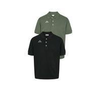 Kurzarmhemd KAPPA "Kappa Polo shirt KMLogo Maltaxita 2-Pack", Damen, Gr. XS, Normalgrößen, 2schwarz, grün schwarzish, Obermaterial: 100% Baumwolle, Hemden (71328838-XS) 2schwarz, grün schwarzish