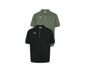 Kurzarmhemd KAPPA "Kappa Polo shirt KMLogo Maltaxita 2-Pack", Herren, Gr. XL, Normalgrößen, 2schwarz, grün schwarzish, Obermaterial: 100% Baumwolle, Hemden (71328838-XL) 2schwarz, grün schwarzish