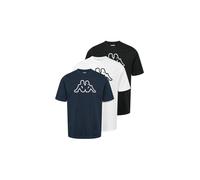 Kurzarmhemd KAPPA "Kappa T-shirt KMLogo Cromen 3-Pack", Damen, Gr. XL, Normalgrößen, weiß, schwarz, blau marine, Obermaterial: 100% Baumwolle, Hemden Kurzarmhemd (46139969-XL)