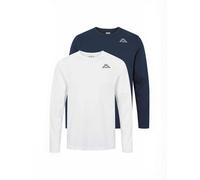 Kurzarmhemd KAPPA "Kappa T-shirt KMLogo", Herren, Gr. XL, Normalgrößen, weiß (weiß, navy blau), Obermaterial: 100% Baumwolle, Hemden (72119506-XL) weiß, navy blau