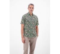 Kurzarmhemd LERROS "1/2 Hemd aus 100 % Baumwolle, floral bedruckt", Herren, Gr. XL, Normalgrößen, mint water, 100% Baumwolle, Hemden (96197146-XL) mint water