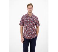 Kurzarmhemd LERROS "1/2 Hemd aus 100 % Baumwolle, floral bedruckt", Herren, Gr. XXL, Normalgrößen, vivid rot, 100% Baumwolle, Hemden (10948011-XXL) vivid rot