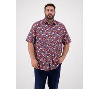 Kurzarmhemd LERROS "1/2 Hemd floral bedruckt, grosse Größen", Herren, Gr. 4XL, extraweit, bunt (vivid rot), 100% Baumwolle, Hemden (50914142-4XL) vivid rot