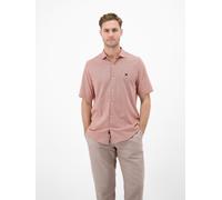 Kurzarmhemd LERROS, Herren, Gr. XXL, N-Gr, vivid rot, Web, Obermaterial: 100% Baumwolle, gemustert, normal hüftbedeckend, Rundhals, Hemden, mit Minimalprint (18823847-XXL) vivid rot