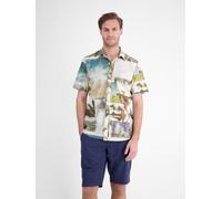 Kurzarmhemd LERROS "Bequemes und leichtes Stretch Kurzarmhemd im Hawaii-Look", Herren, Gr. XL, Normalgrößen, reef blau, 97% Baumwolle, 3% Elasthan, Hemden (22894545-XL) reef blau