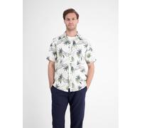 Kurzarmhemd LERROS "Casual Kurzarmhemd mit floralem Print aus leichtem Material", Herren, Gr. 3XL, Normalgrößen, broken weiß, 60% Polyester, 40% Baumwolle, Hemden (77999250-XXXL) broken weiß