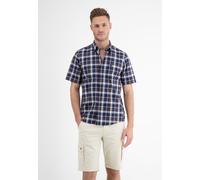 Kurzarmhemd LERROS "Halbarmhemd *Poplin Check*", Herren, Gr. S, Normalgrößen, gelb (lemongrass), 100% Baumwolle, Hemden Kurzarmhemd (85408565-S)