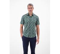 Kurzarmhemd LERROS, Herren, Gr. 3XL, N-Gr, soft teal, Web, Obermaterial: 100% Baumwolle, gemustert, normal hüftbedeckend, Rundhals, Hemden, mit Allover-Minimal-Print (24567554-XXXL) soft teal