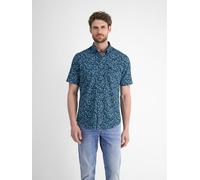 Kurzarmhemd LERROS, Herren, Gr. M, N-Gr, blau (classic navy), Web, Obermaterial: 100% Baumwolle, bedruckt, regular fit taillenbedeckt, Hemden, mit All-Over Print (11195155-M) classic navy