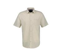 Kurzarmhemd LERROS, Herren, Gr. XXL, N-Gr, weiß (bone weiß), Web, Obermaterial: 80% Baumwolle, 20% Leinen, unifarben, regular fit taillenbedeckt, Hemden Kurzarmhemd, mit Brusttasche (36944701-XXL)