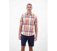 LERROS Kariertes Kurzarmhemd aus Baumwolle und Leinen - Broken White XXL