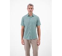 Kurzarmhemd LERROS "Kariertes Kurzarmhemd in Seersuckerqualität", Herren, Gr. 3XL, Normalgrößen, grün (soft teal), 99% Baumwolle, 1% Elasthan, Hemden (28209331-XXXL) soft teal