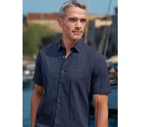 Kurzarmhemd LERROS "Kurzarmhemd im Knitterlook", Herren, Gr. 3XL, Normalgrößen, classic navy, 99% Baumwolle, 1% Elasthan, Hemden (96027633-XXXL) classic navy