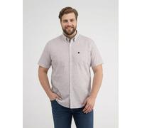 Kurzarmhemd LERROS "Kurzarmhemd mit geometrischem Print, große Größen", Herren, Gr. 6XL, extraweit, broken weiß, 100% Baumwolle, Hemden (32881012-6XL) broken weiß