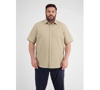 Kurzarmhemd LERROS "Kurzarmhemd mit Knitterlook, grosse Größen", Herren, Gr. 4XL, extraweit, gravel beige, 99% Baumwolle, 1% Elasthan, Hemden (82964555-4XL) gravel beige